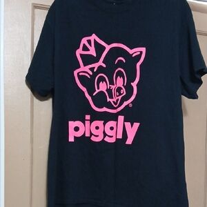 Women's Black Short-Sleeve Tee with Pink Logo